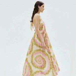 ALEMAIS Flash Tie Neck Midi Dress